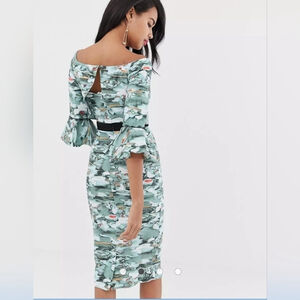 Waterlily Print Bardo Flute Dress Little Mistress